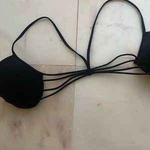 Black, strapping back bikini top